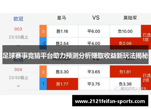 足球赛事竞猜平台助力预测分析赚取收益新玩法揭秘